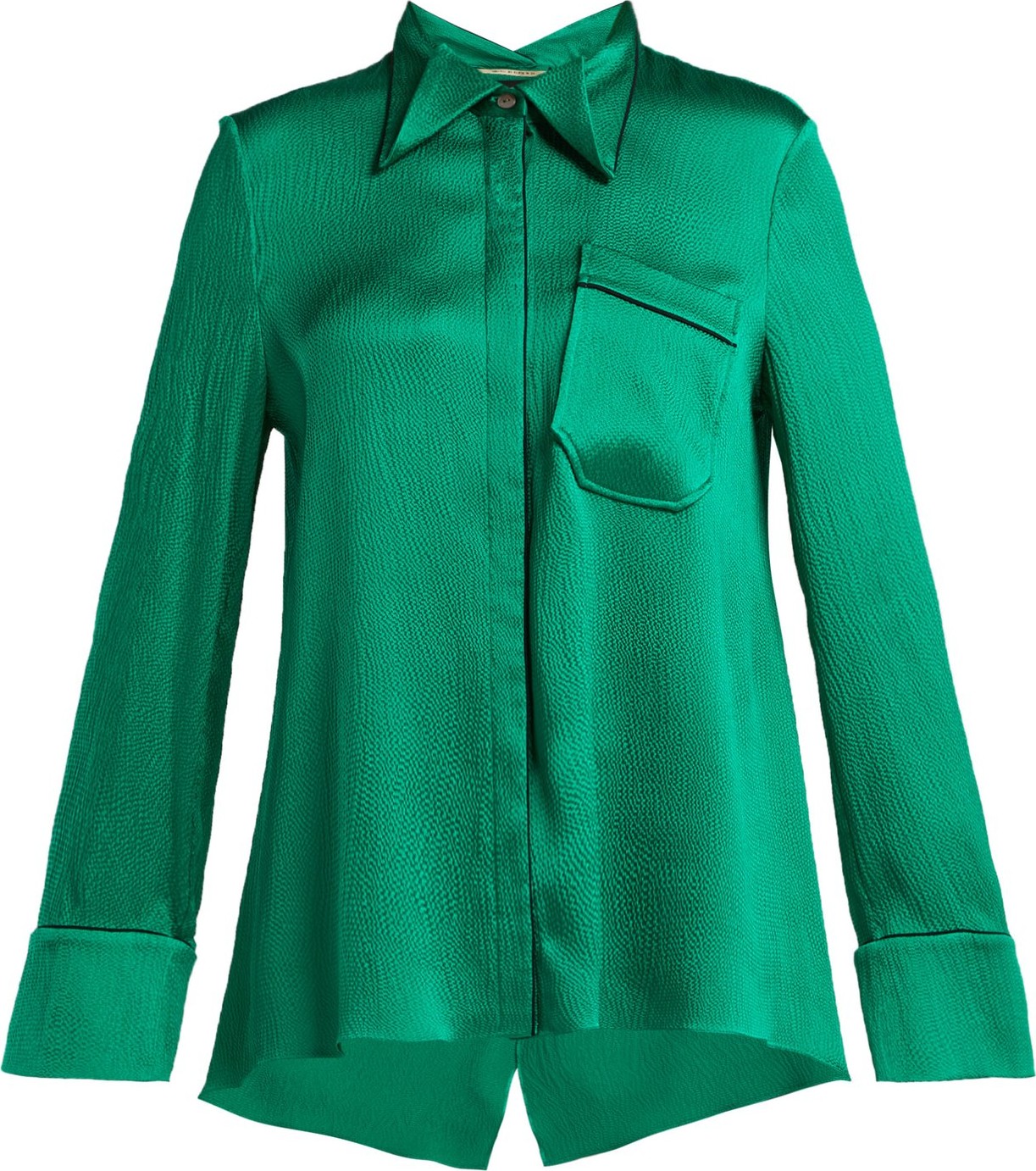 Roland Mouret Algar hammered silk-blend blouse