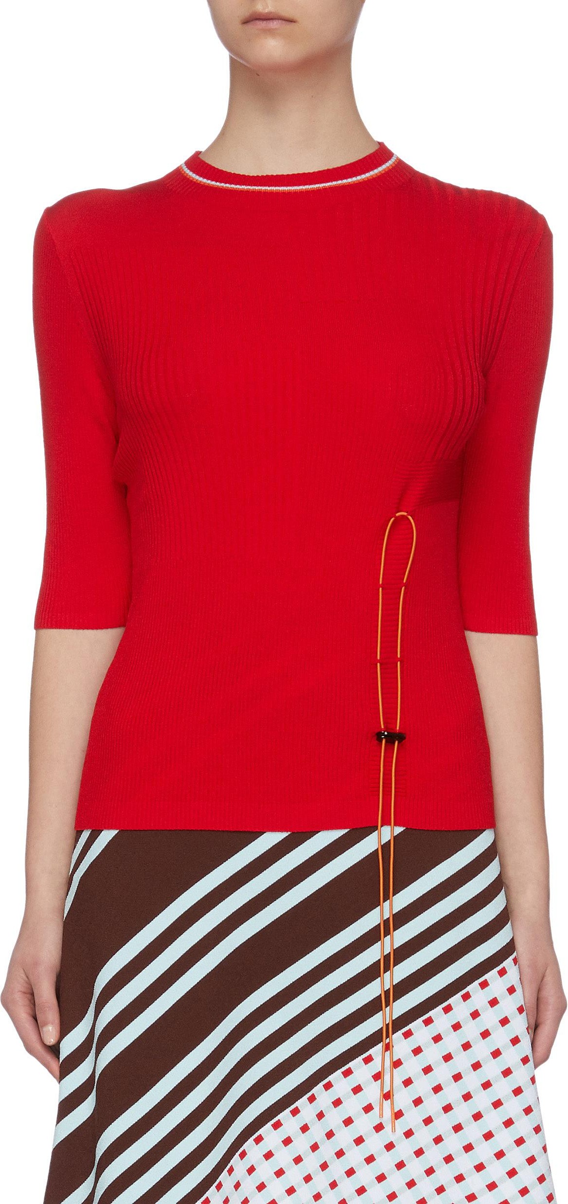 i-am-chen Drawstring Detail Rib Top