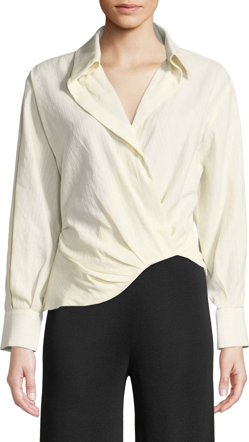 Jacquemus La Chemise Sabah Twisted Linen Blouse