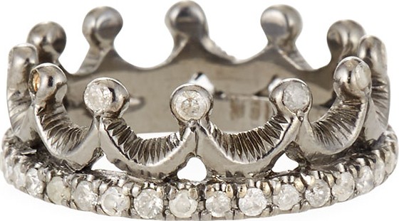 Loree Rodkin 18k White Gold Diamond Crown Ring