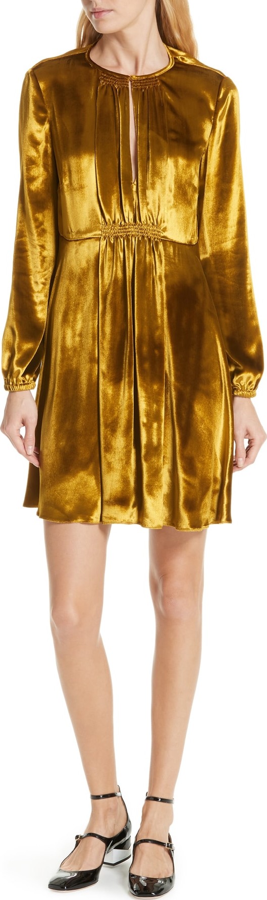 RED Valentino Metallic Pleated Minidress