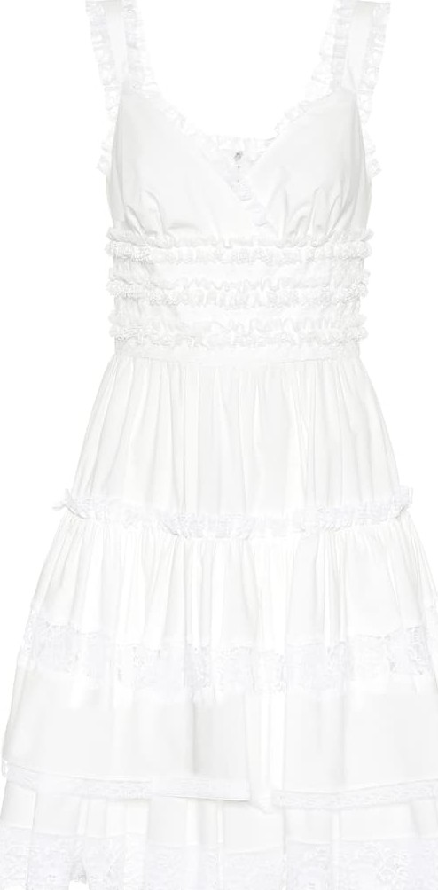 Dolce & Gabbana Lace-trimmed cotton minidress