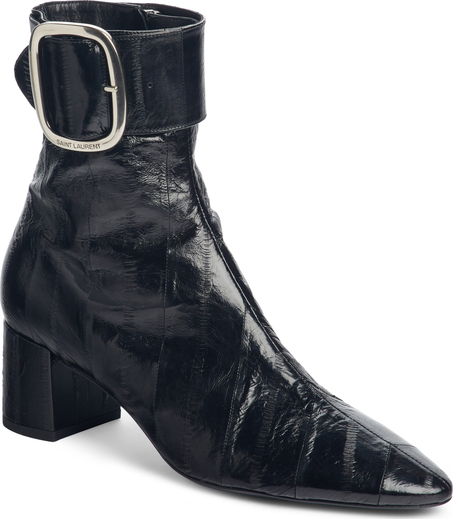 Saint Laurent Joplin Genuine Eelskin Buckle Bootie
