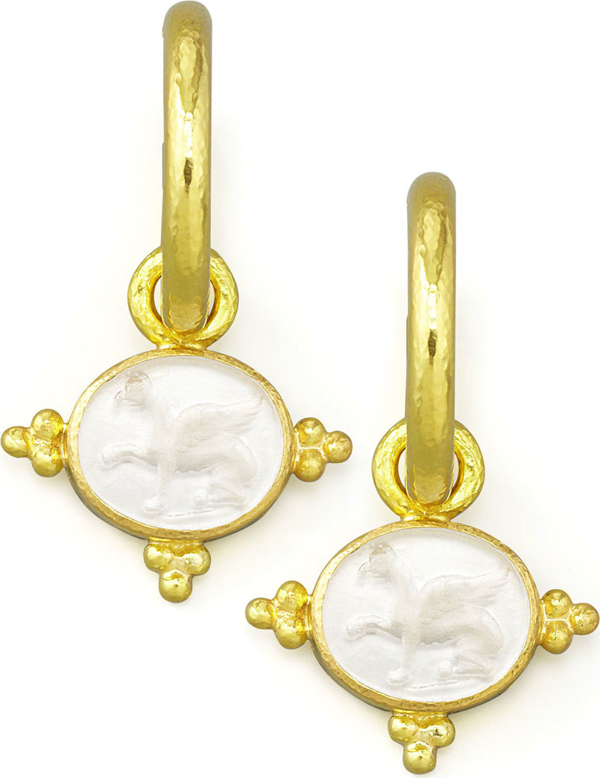 Elizabeth Locke Crystal Grifo Earring Pendants, Crystal