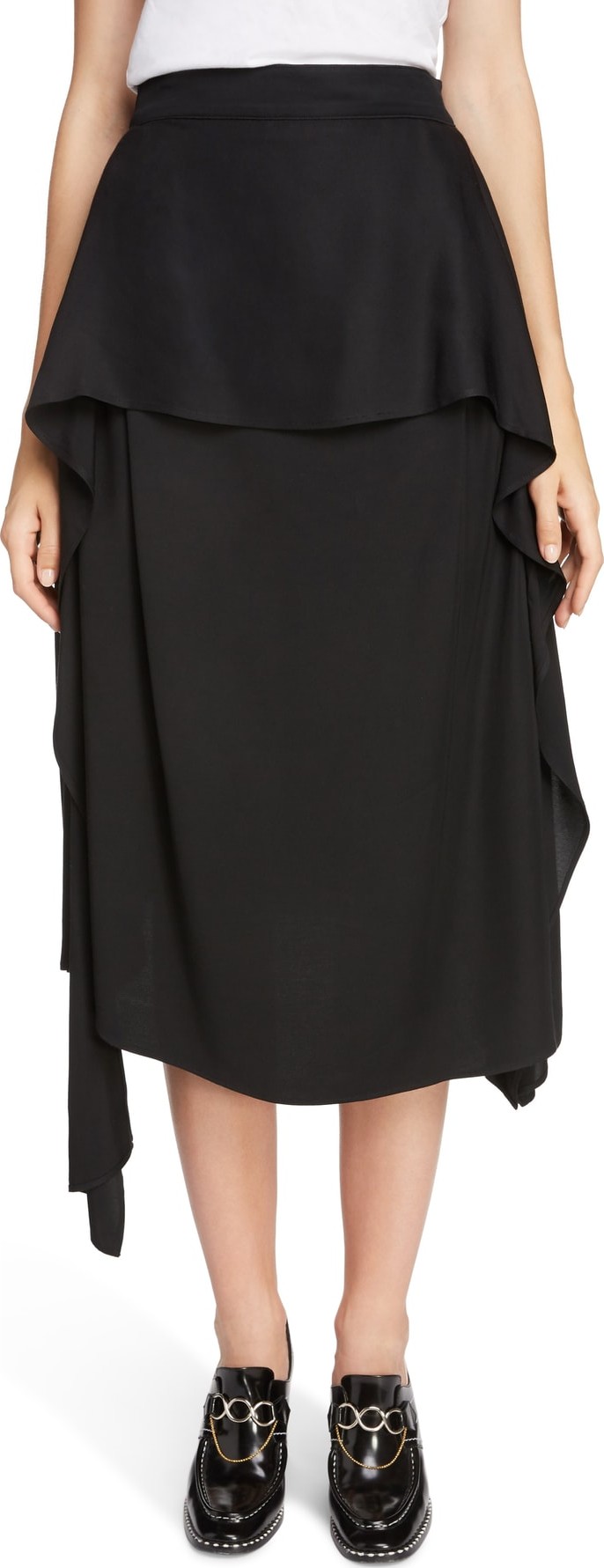 J.W.Anderson Draped Side Asymmetrical Skirt