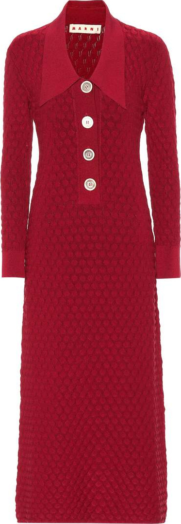 Marni Cotton-blend midi dress