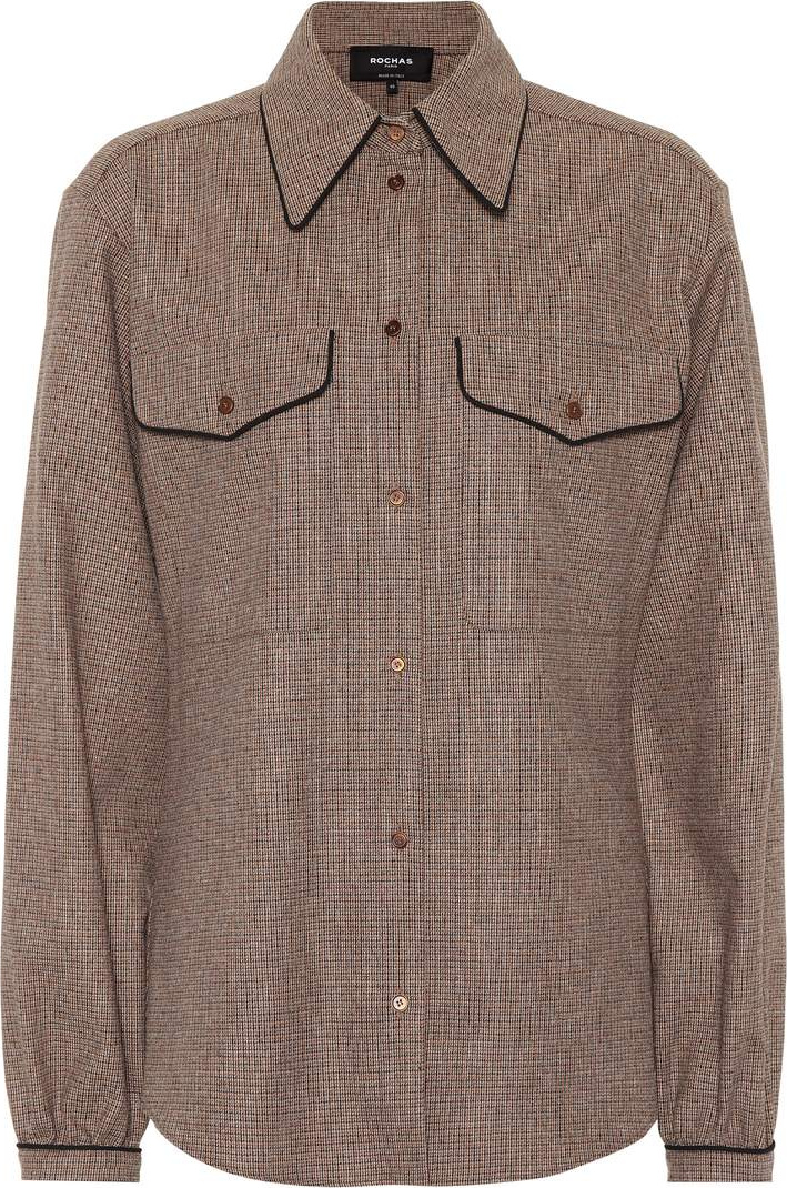 ROCHAS Checked wool-blend shirt