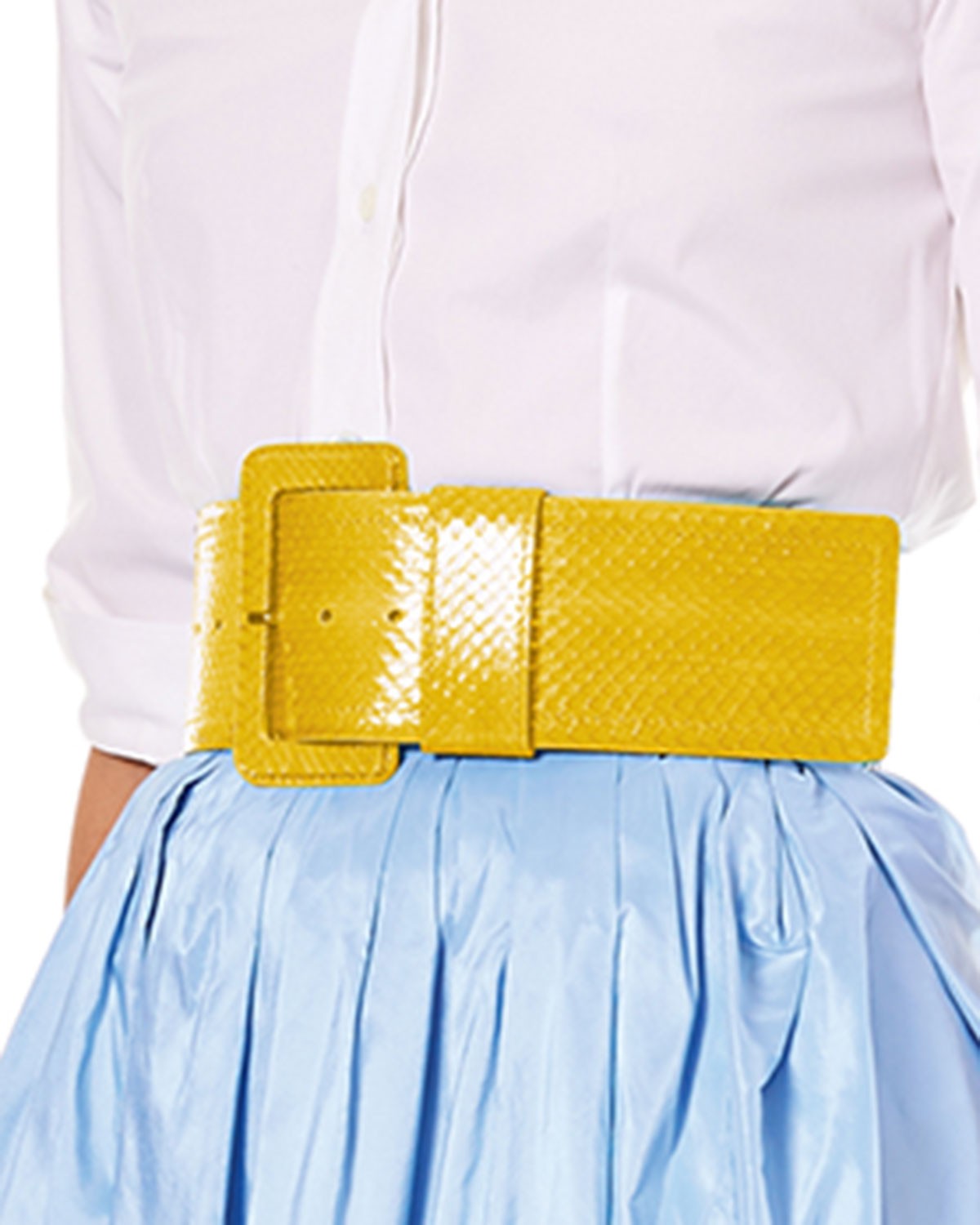 Carolina Herrera Wide Patent Water Snake Belt
