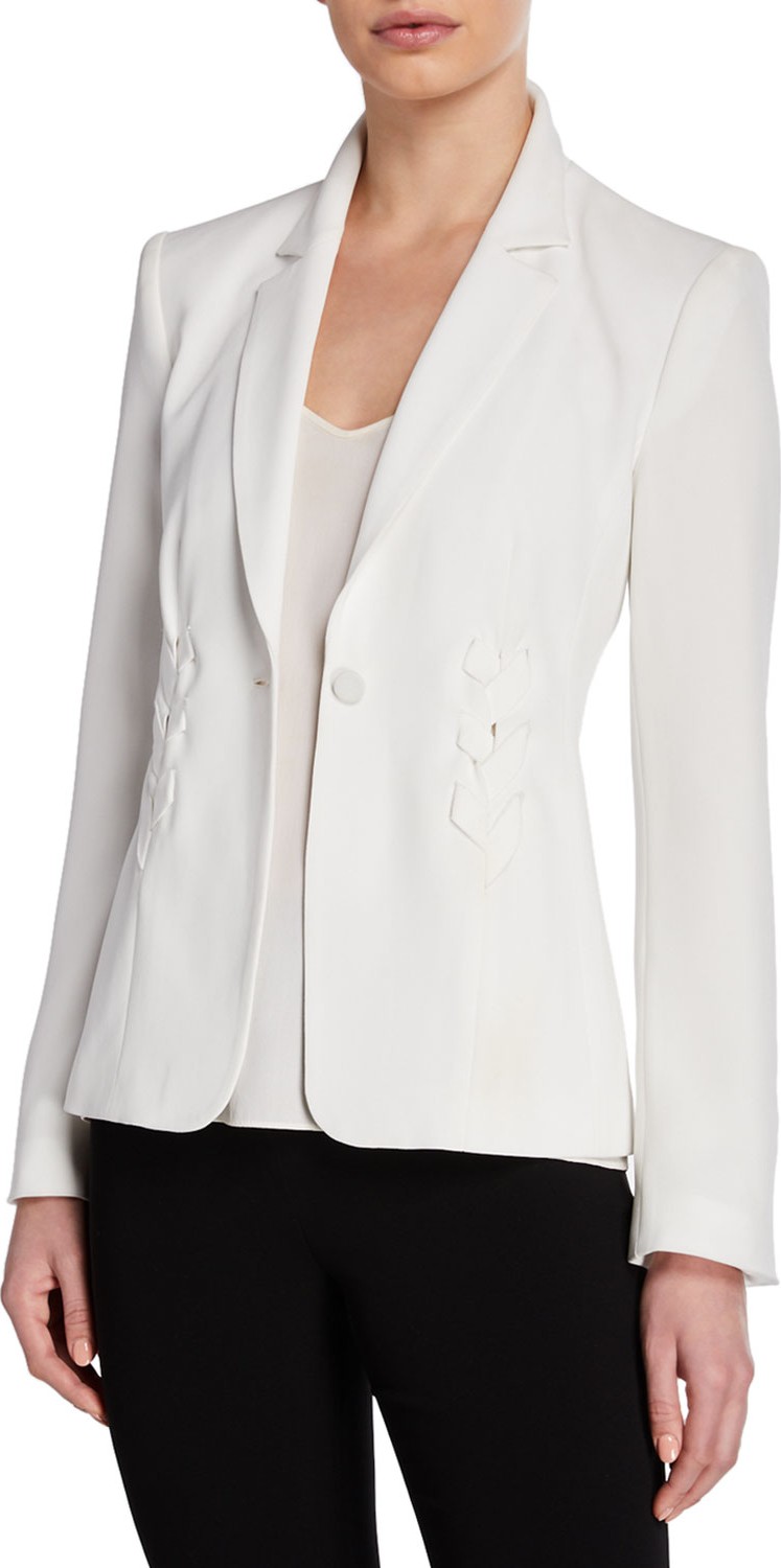 Cinq A Sept Myra One-Button Blazer with Lace-Up Detail