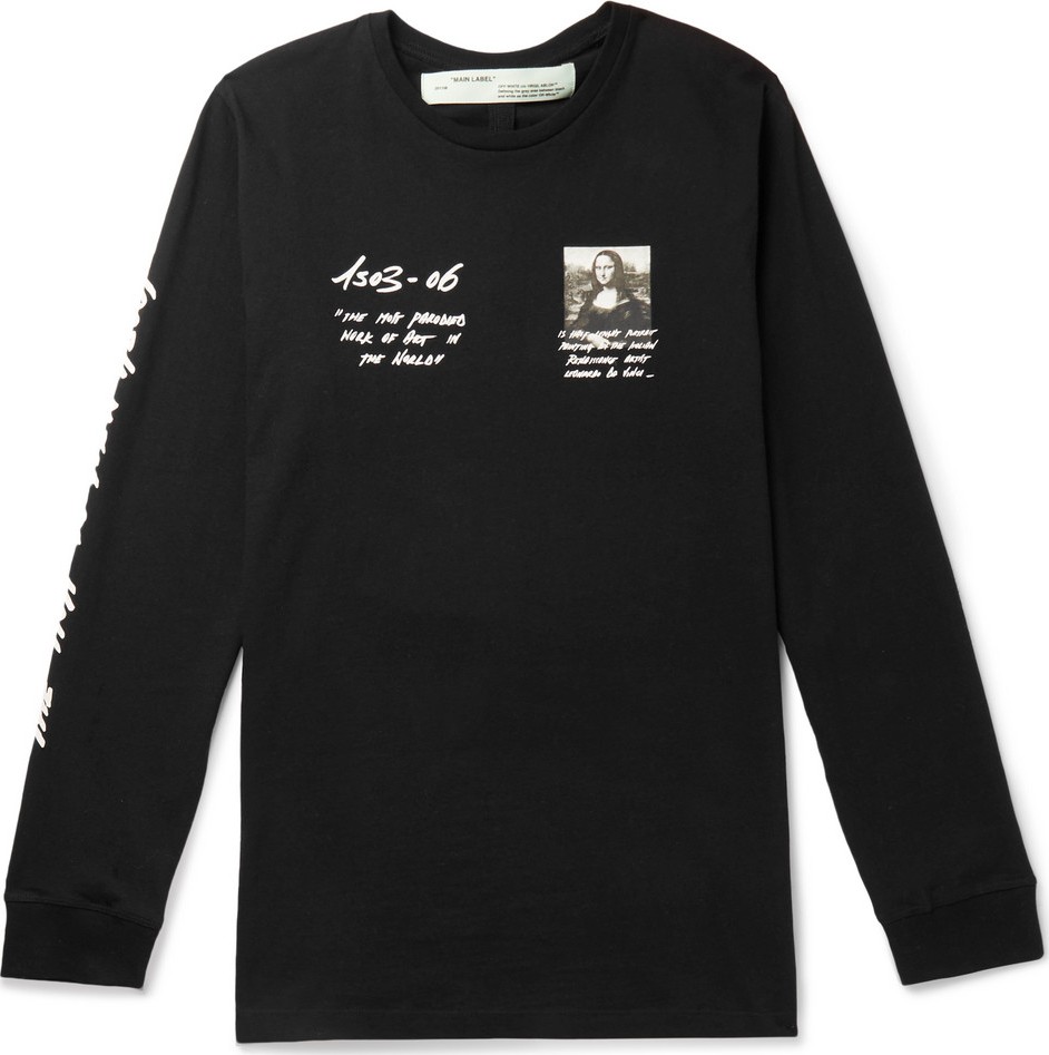 Off White Printed Cotton-Jersey T-Shirt