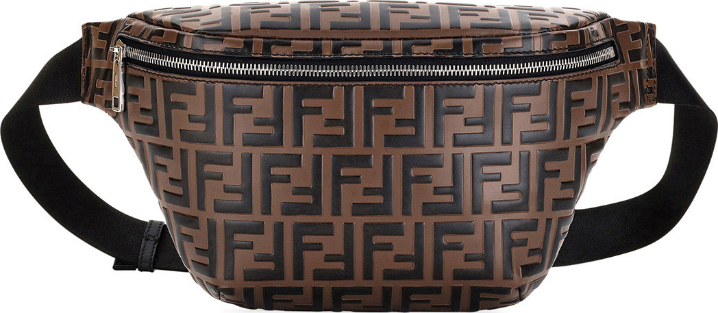Fendi Men's FF Embossed Leather Belt Bag/Fanny Pack