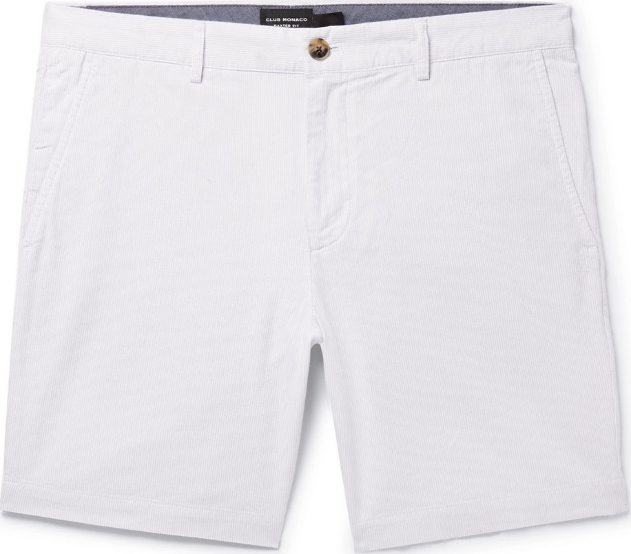 Club Monaco Maddox Pinstriped Cotton Shorts