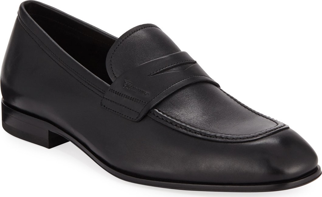 Salvatore Ferragamo Men's Alred Leather Penny Loafers