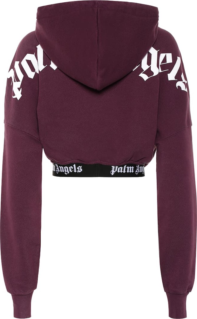 Palm Angels Cropped cotton hoodie
