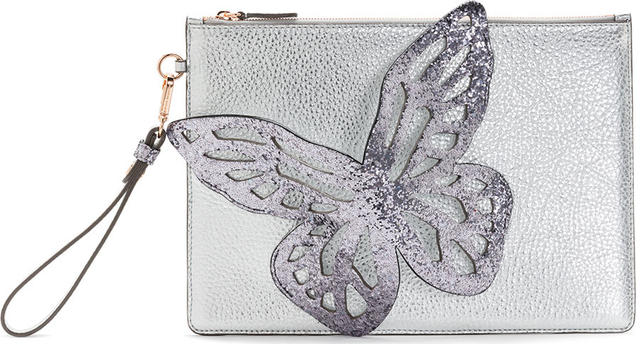 Sophia Webster Flossy Glitter Butterfly Pochette Clutch Bag