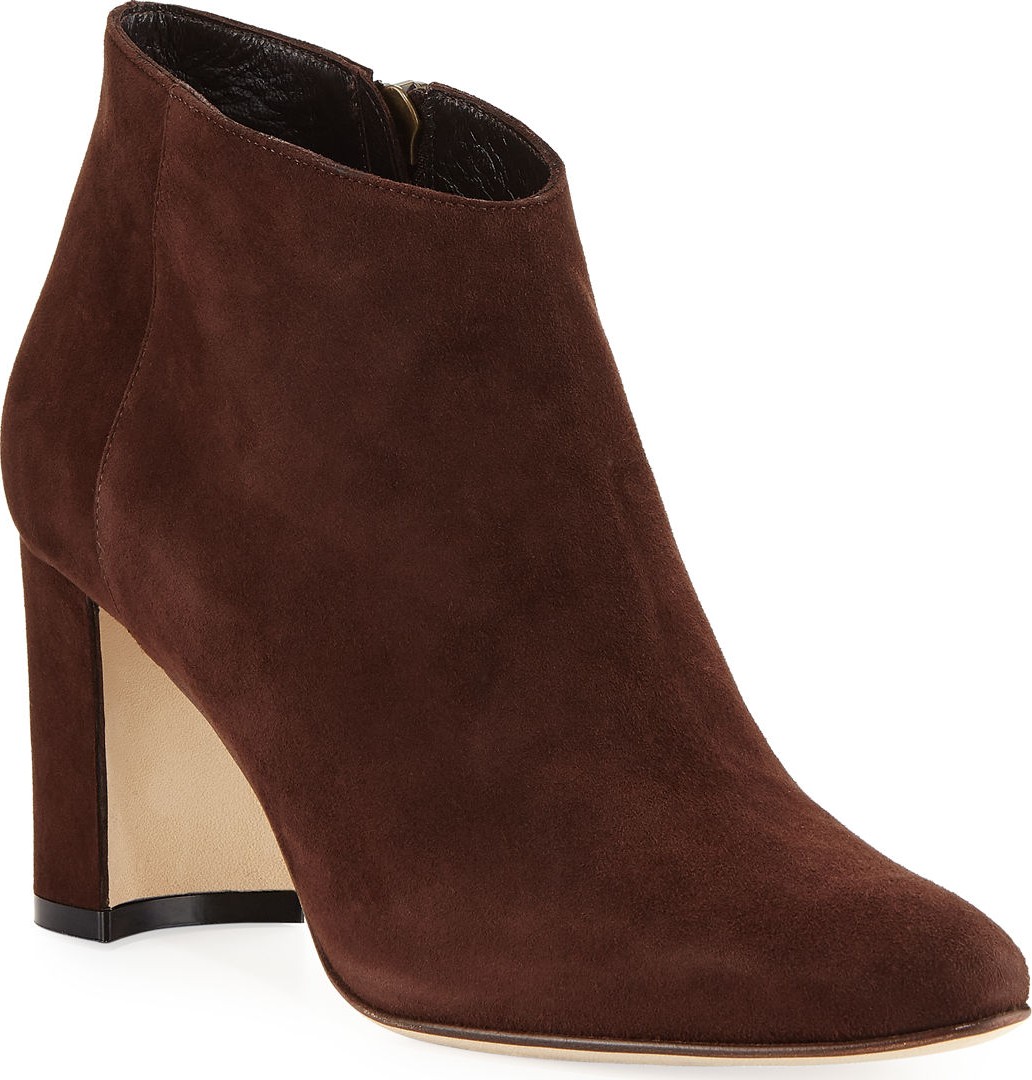 Manolo Blahnik Brusta Suede Block-Heel Boot
