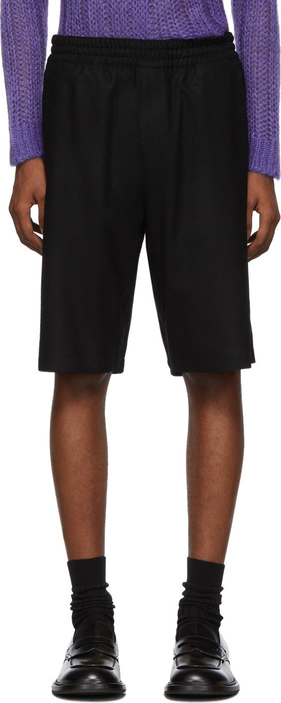Prada Black Flannel Shorts