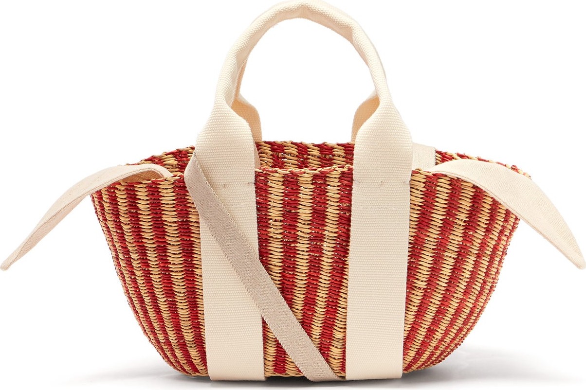 Muun Mini Ava striped straw bag