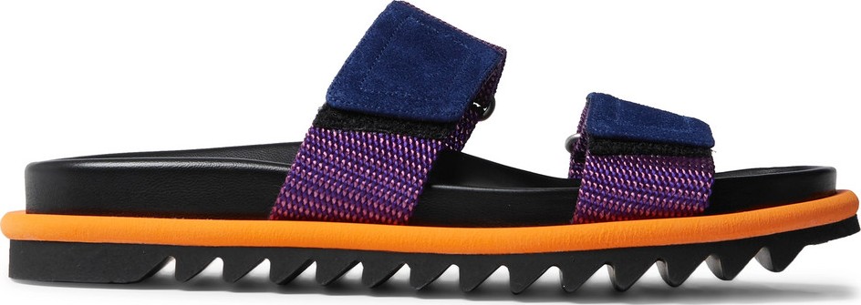 Dries Van Noten Suede-Trimmed Webbing Sandals