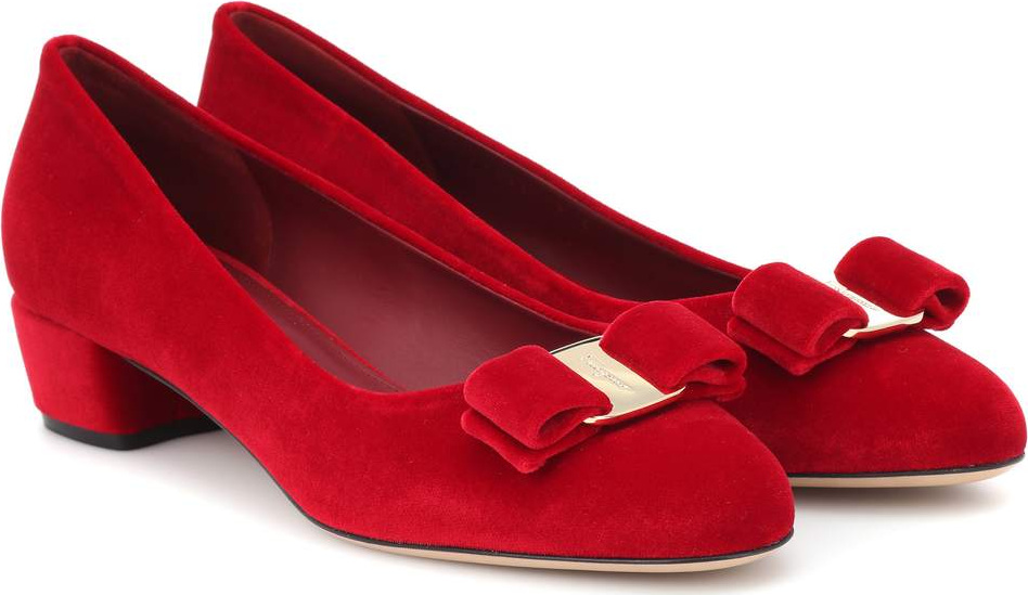 Salvatore Ferragamo Vara Bow velvet pumps