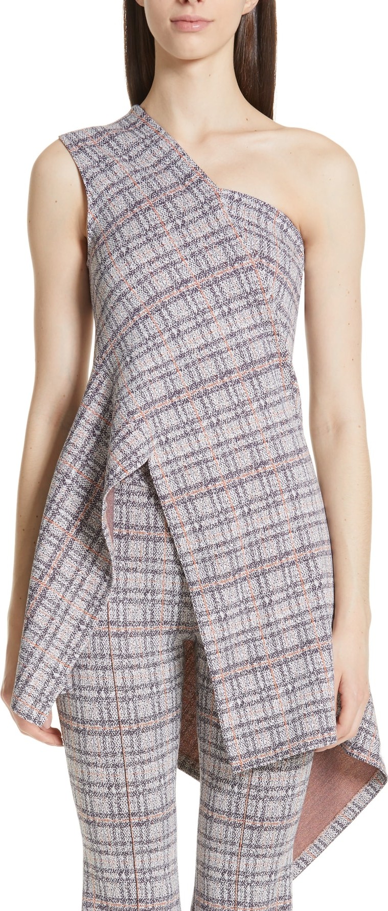 Rosetta Getty One-Shoulder Paneled Jersey Top