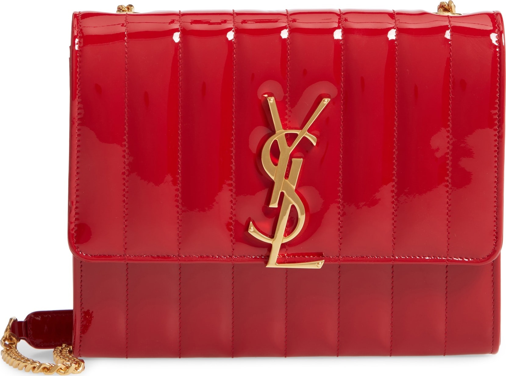 Saint Laurent Vicky Patent Leather Wallet on a Chain