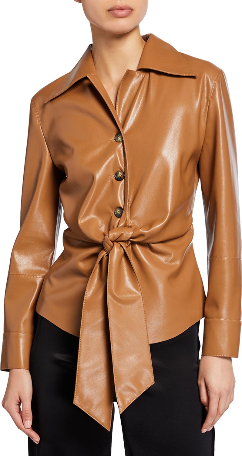 Nanushka Poppy Vegan Leather Top