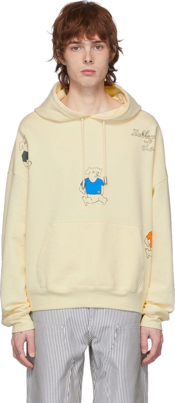 Eckhaus Latta Yellow Three Dogs Hoodie