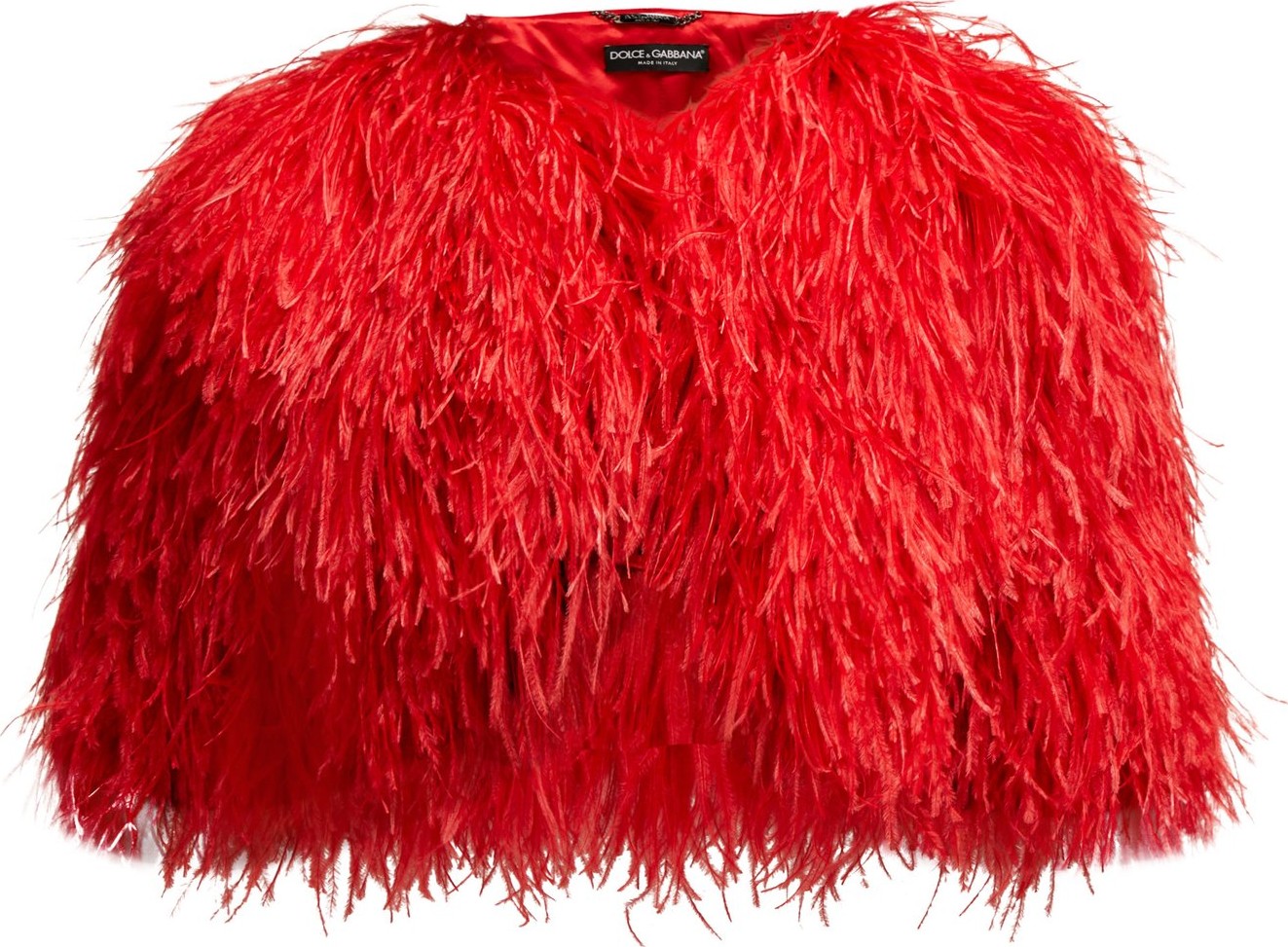 Dolce & Gabbana Cropped feather bolero jacket