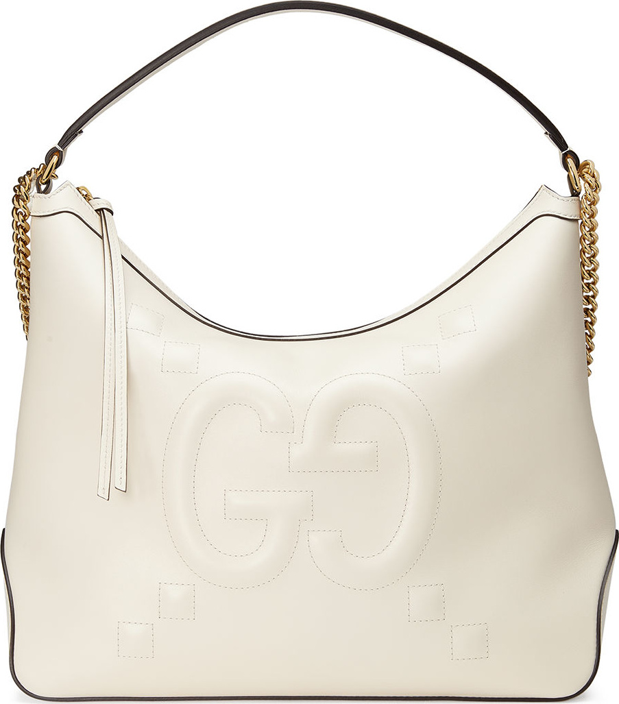 Gucci Original Large Leather Embossed GG Hobo Bag