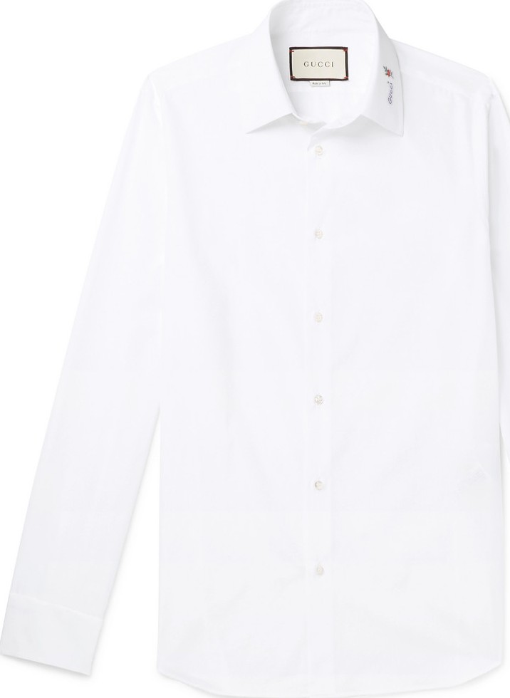 Gucci Slim-Fit Logo-Detailed Cotton Shirt