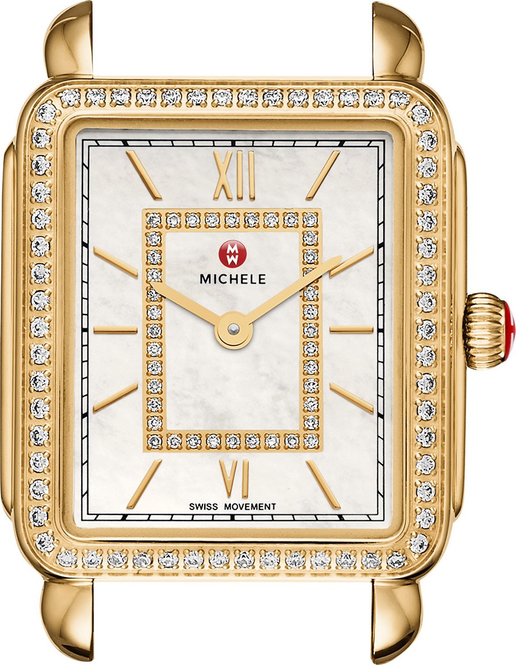 MICHELE 18mm Deco II Diamond Watch Head, Gold