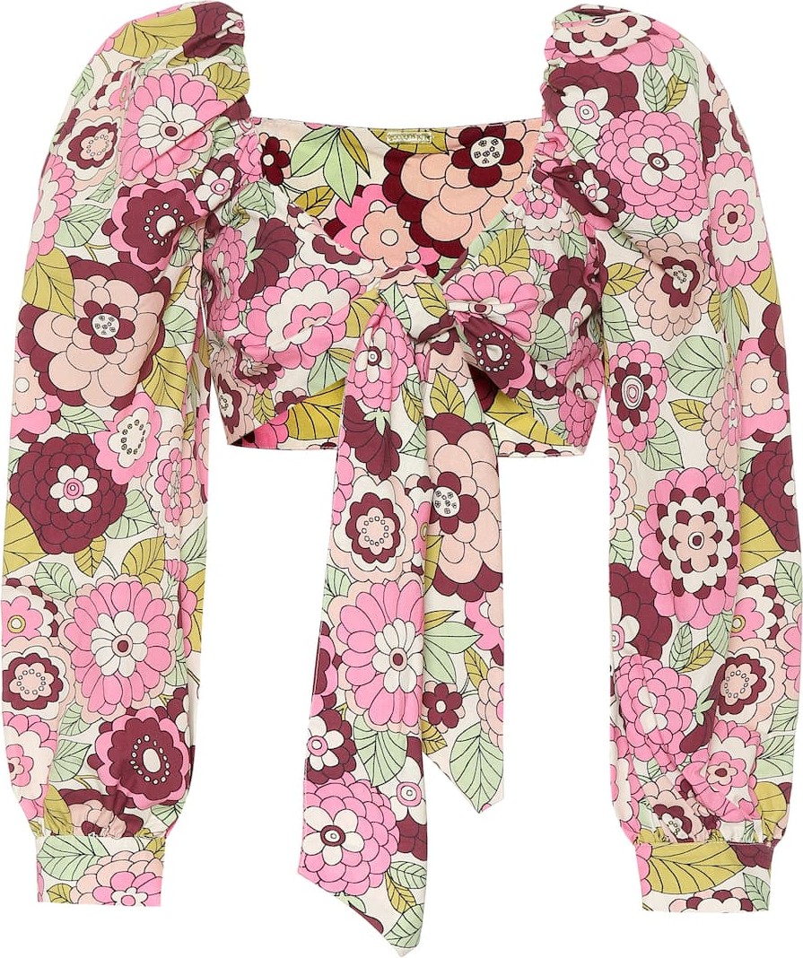 DODO BAR OR Floral cotton crop top