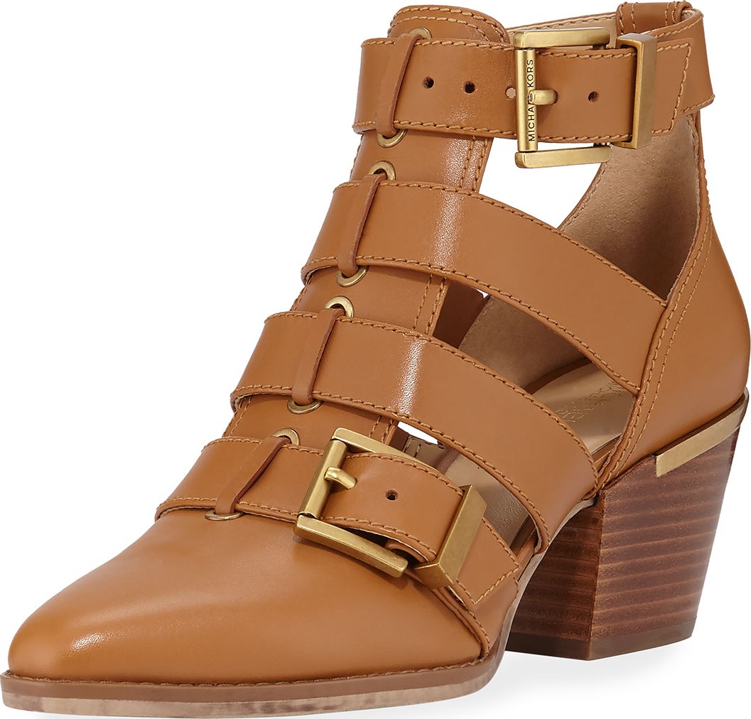 MICHAEL MICHAEL KORS Griffin Cutout Leather Booties