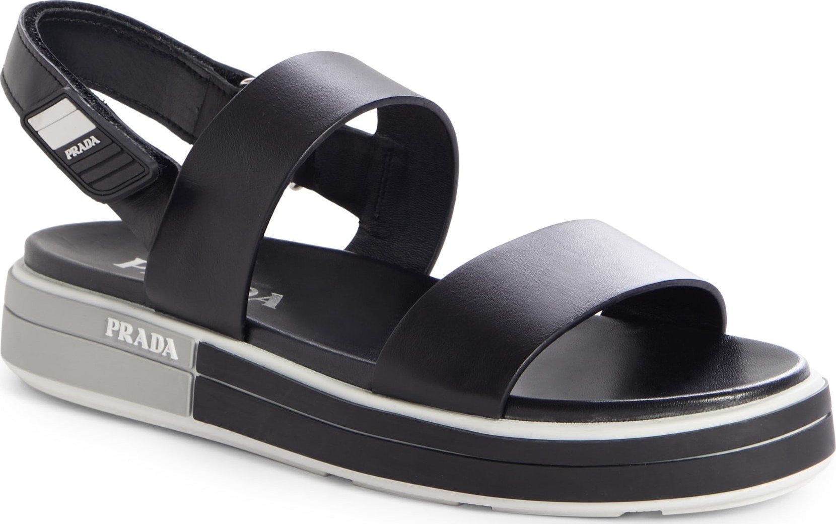 Prada Logo Heel Sport Sandal