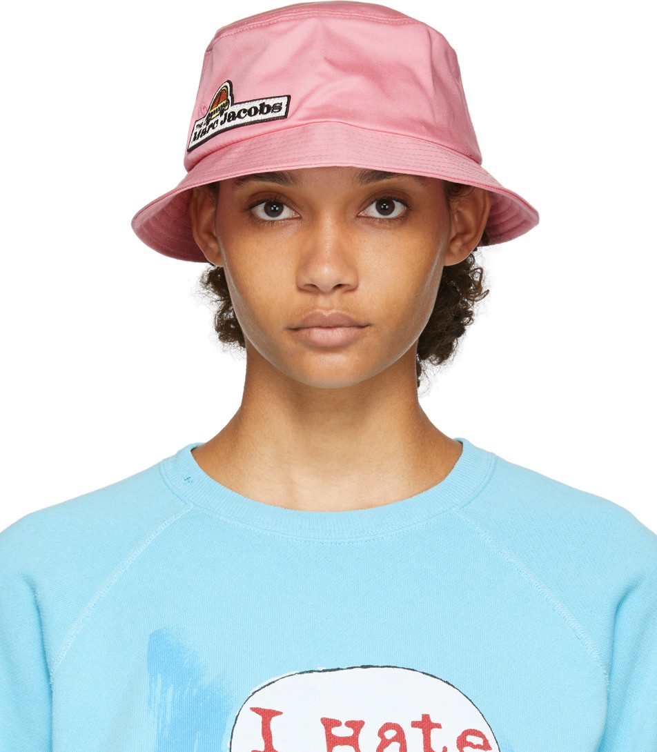 MARC JACOBS Pink Logo Bucket Hat