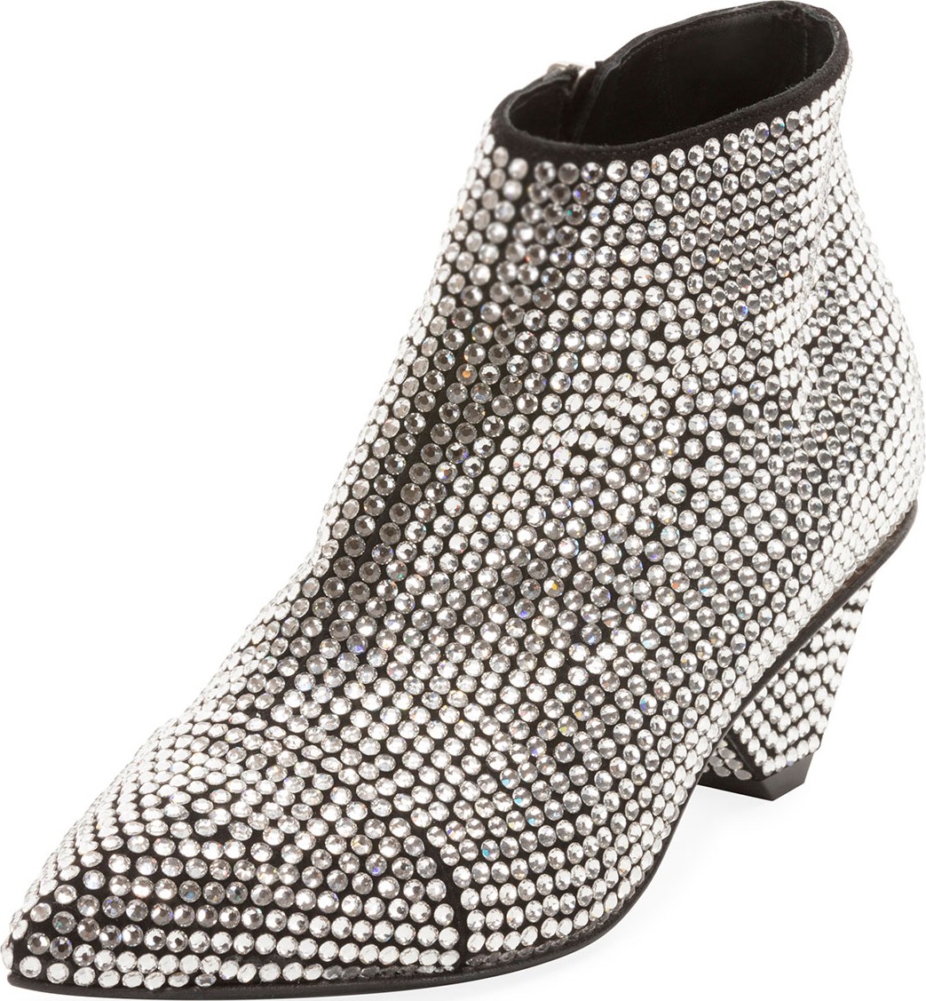 Balmain Lucky Suede Embellished Booties