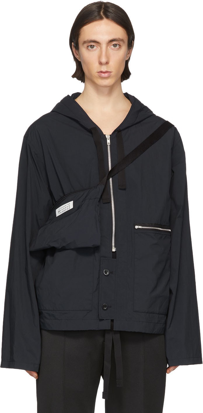 Maison Margiela Black Recycled Nylon Sports Jacket