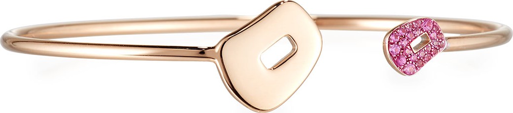 Mattioli Puzzle Pink Sapphire Cuff Bracelet in 18K Rose Gold
