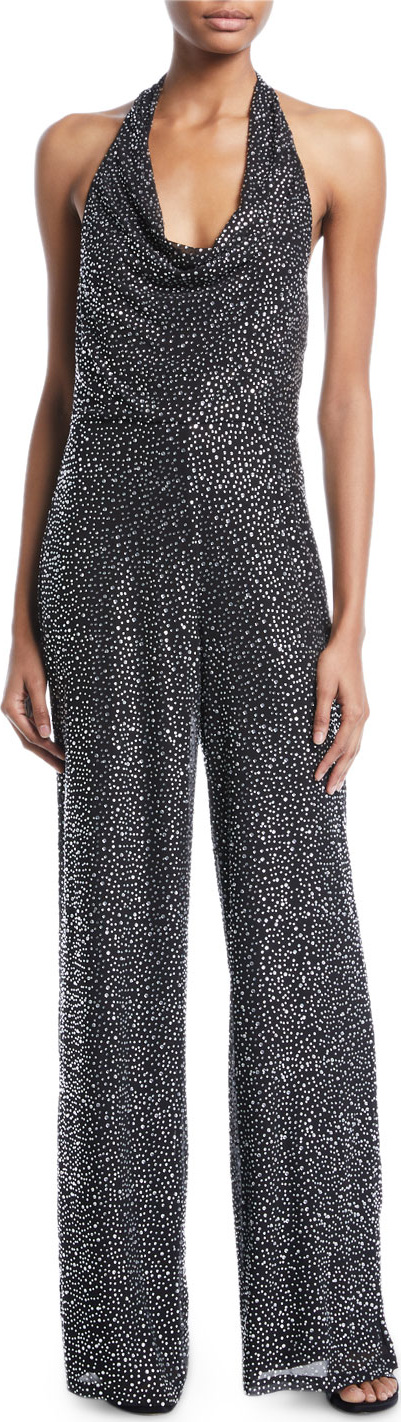 Alice + Olivia Salem Cowled Halter Jumpsuit