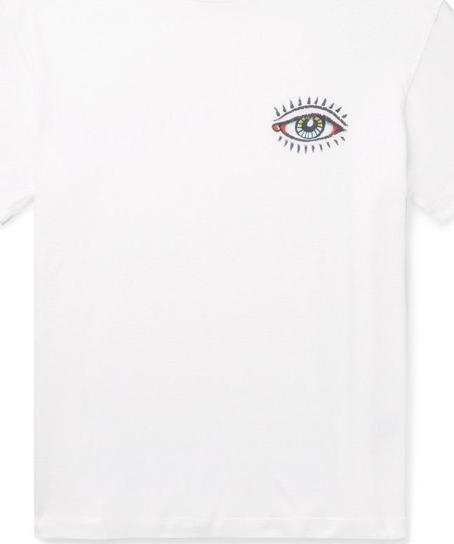 The Elder Statesman Printed Cotton and Cashmere-Blend Jersey T-Shirt