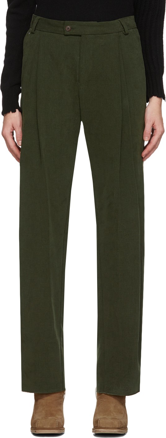 Bless Green Deep Pleat Trousers