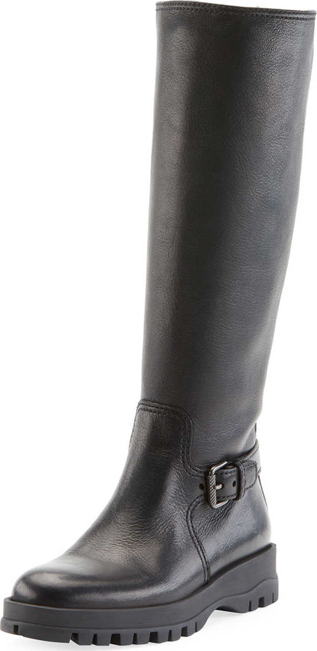 Prada Leather Knee-High Riding Boot