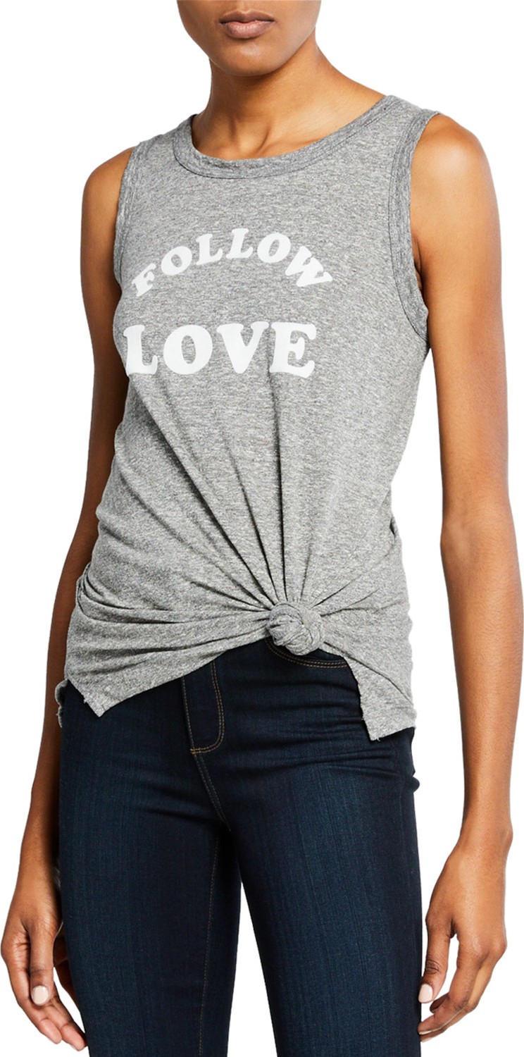 Current/Elliott The Muscle Tee Sleeveless Slogan Top
