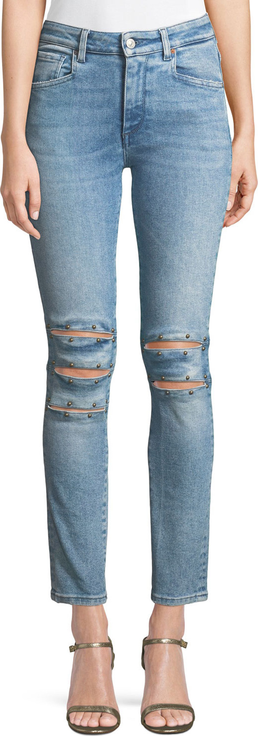 Acynetic Kelly Sharon Willa Studded Skinny Ankle Jeans