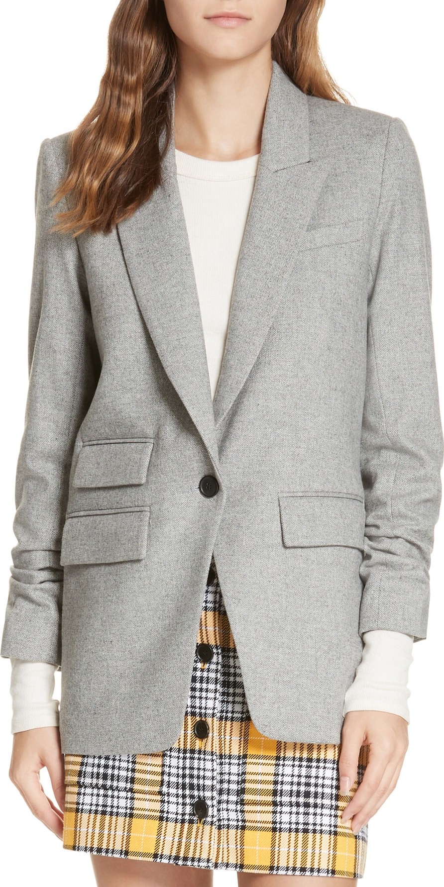 Veronica Beard Martel Herringbone Dickey Jacket