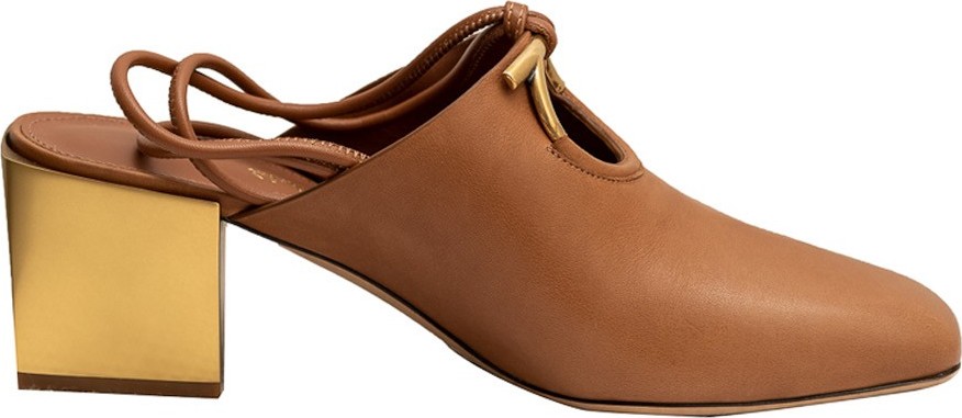 Salvatore Ferragamo Brown Laino Mirror Heel Mule