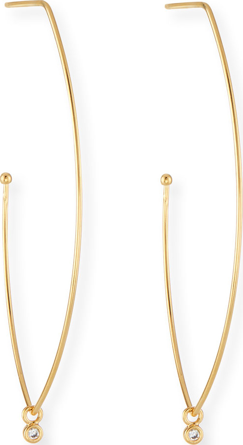 Tai Tear-Shaped Hoop Earrings w/ CZ Charm