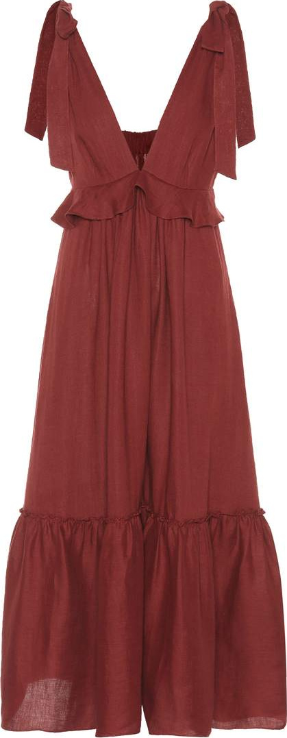 Three Graces London Ruffled linen dress