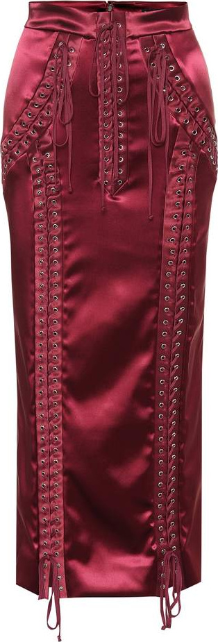 Dolce & Gabbana Stretch satin lace-up skirt